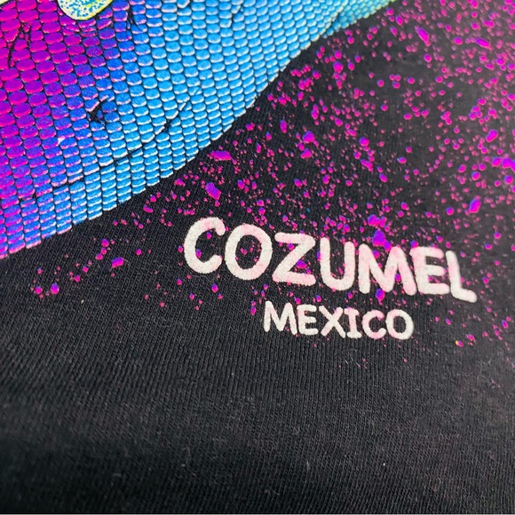 Serigraphy Mexican Tshirt Artisanal Designs, Glow in Blacklight puff print Large - Picture 3 of 4